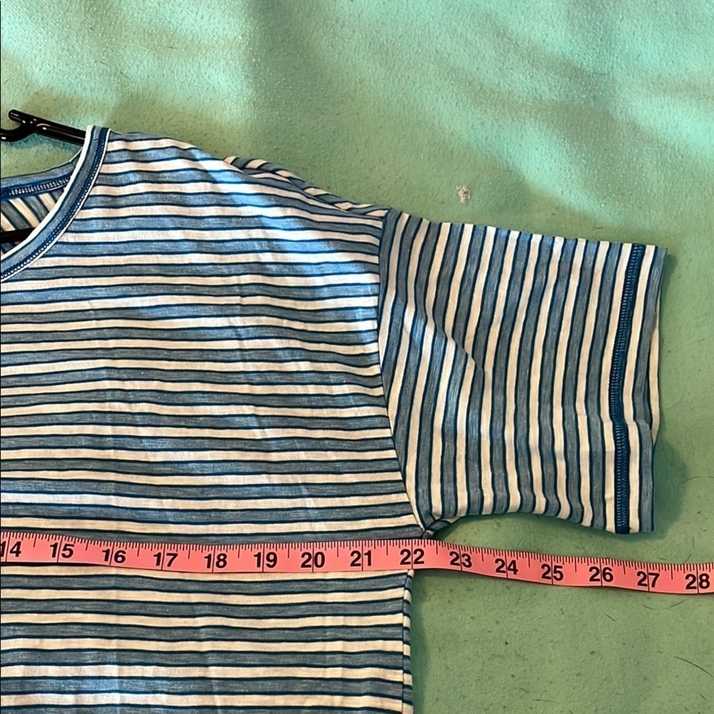 Talbots Blue and White Striped Short Sleeve Tee NWOT - Picture 5 of 7